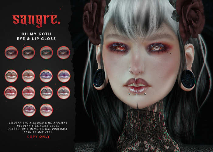 {sangre.} Oh My Goth Set