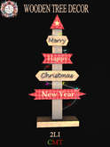 *LKK* Merry Christmas/Happy New Year Wooden Tree