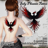 Inky Phoenix Back Tattoo - 2K BOM