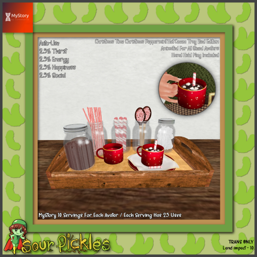 [SP] MyStory Christmas Peppermint Hot Cocoa Tray Red