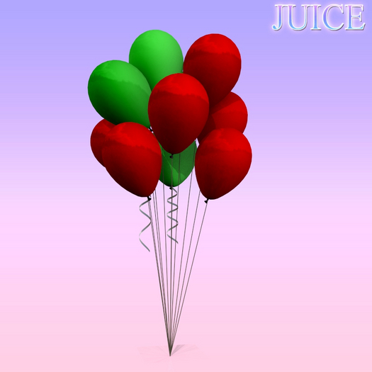 Green Red String Balloons
