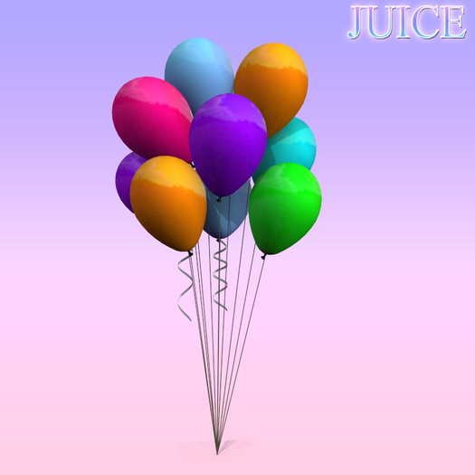 Orange Purple Green String Balloons