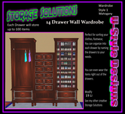 Inventory Organizer Mahogany 14 DRAWER PLUS SHOE RACK STORAGE SOLUTIONS