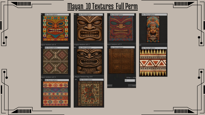 Mayan 10 Textures  Full Perm