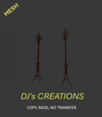 COAT AND HAT STANDS TWO WOOD STANDS MESH PBR