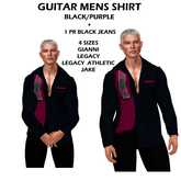 MEN'S GUITAR SHIRT - G2 - black/purple Outfit