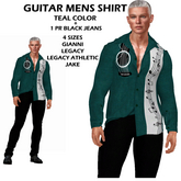 MEN'S GUITAR SHIRT and Pants set - G1 TEAL