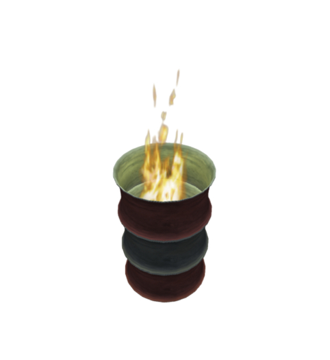 Barrel With Fire HW