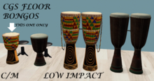 CGS AFRICAN BONGO DRUM W/POSE & SEAT REZZ LI 3 