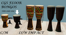 CGS BROWN BLK BONGO DRUM W/POSE & SEAT REZZ LI 4 
