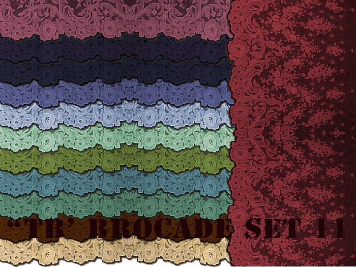 Twice Baked Fabric rich brocade with relief in the fabric, horizontal seamless set 11