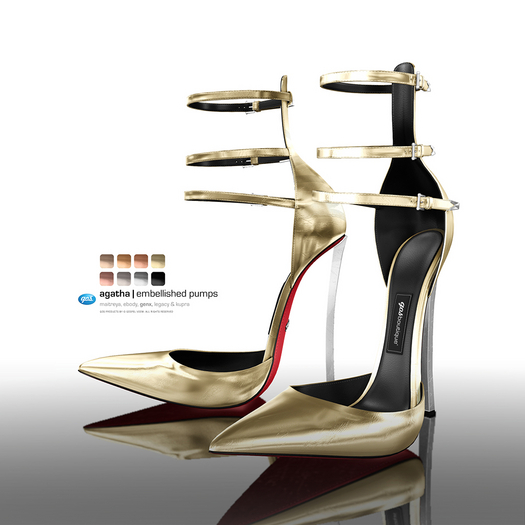 [Gos] Agatha Embellished Pumps - Metallic Collection