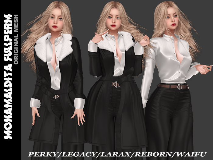 226 - MONAMALDITA - Full Perm - Blouse & Pants & Jacket  Set *DISCOUNT*