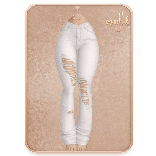 Cynful City Blend - Ripped Jeans - White