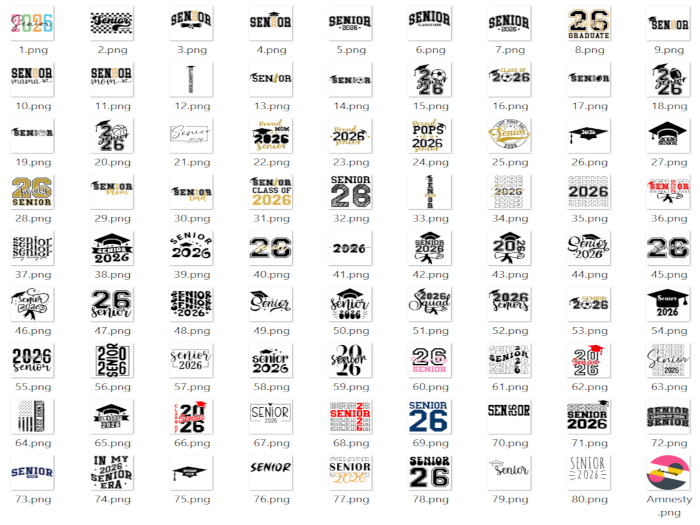 Senior Graduation 2026 Transparent PNG "BOXED"