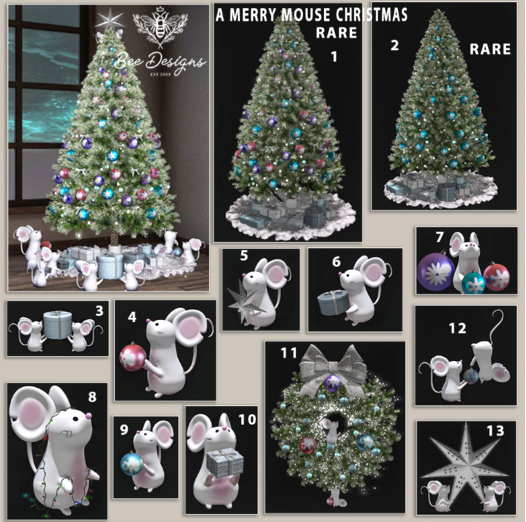 01 Bee Designs A merry Mouse Christmas RARE