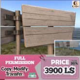 RusticCraft Wooden Sign – Full Perm Mesh Decor & Display Panel