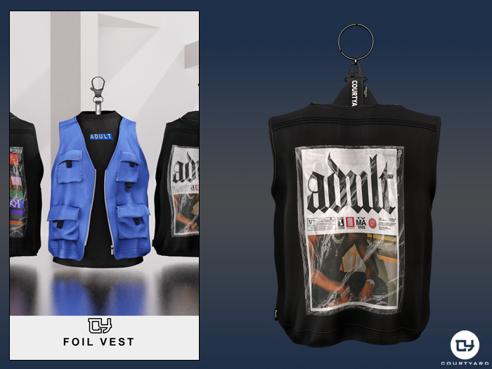 '' COURTYARD '' FOIL VEST - ADULT BK