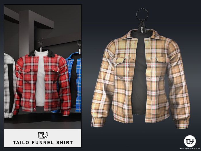 '' COURTYARD '' TAILO FUNNEL SHIRT - CREAM