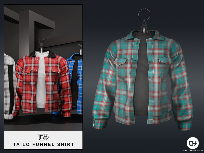 '' COURTYARD '' TAILO FUNNEL SHIRT - GREEN