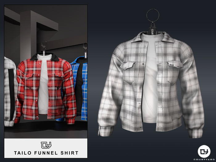 '' COURTYARD '' TAILO FUNNEL SHIRT - WHITE