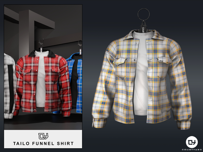 '' COURTYARD '' TAILO FUNNEL SHIRT - YELLOW