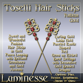 TOSELLI Rabina Hair Sticks OP - Red Gold