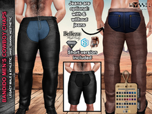 (HASSEL) PACK BANDIDO MEN'S RANGE RIDER COWBOY LEATHER CHAPS LEGACY MALE & ATHLETIC, JAKE, GIANNI, AESTHETIC 500