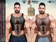 (HASSEL) PACK BANDIDO MEN'S RANGE RIDER COWBOY LEATHER VESTS LEGACY MALE & ATHLETIC, JAKE, AESTHETIC 501