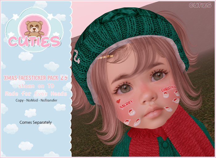 {::Cuties} Xmas Face Sticker Pack 25' EVOX