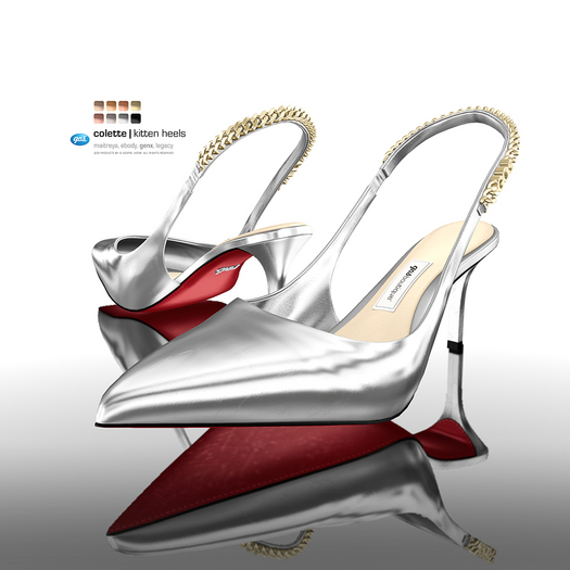 [Gos] Colette Kitten Heels - Metallic Collection