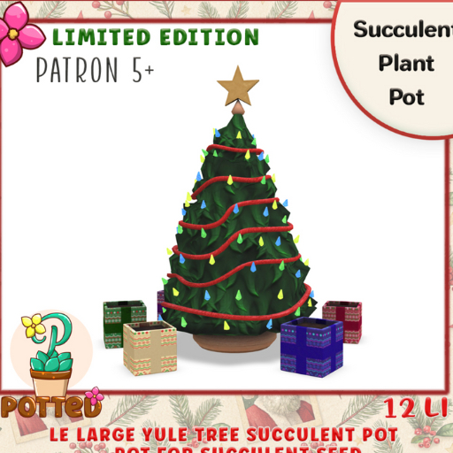 Potted ~ LE Large Yule Tree Succulent Pot