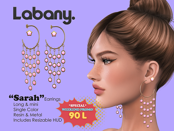 Labany. Sarah Earrings - Pink
