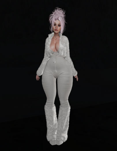White Fluffy Winter  Jacket.  LARAX