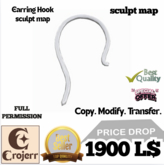 SculptEase Earring Hook Map – Full Perm Jewelry Base v1