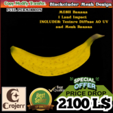 TropiFruit Mesh Banana – Full Perm SL Fruit Prop