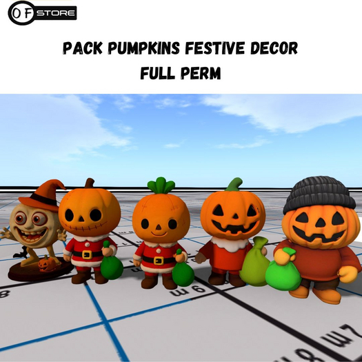 !OF! Pack pumpkins festive decor full perm