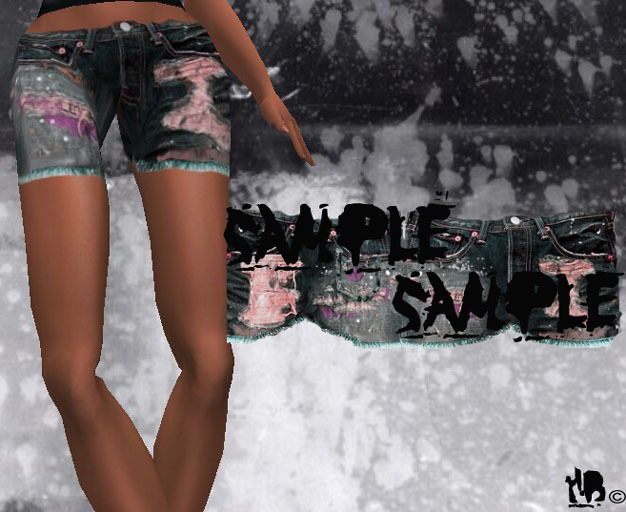 Hb- Ripped Shorts Magic Colors (Pink/Dark Blue) FULL PERM TGA