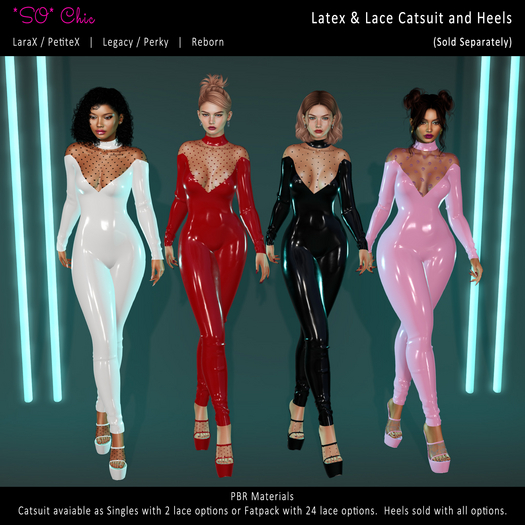 DEMO *SO* Chic Latex & Lace Catsuit 