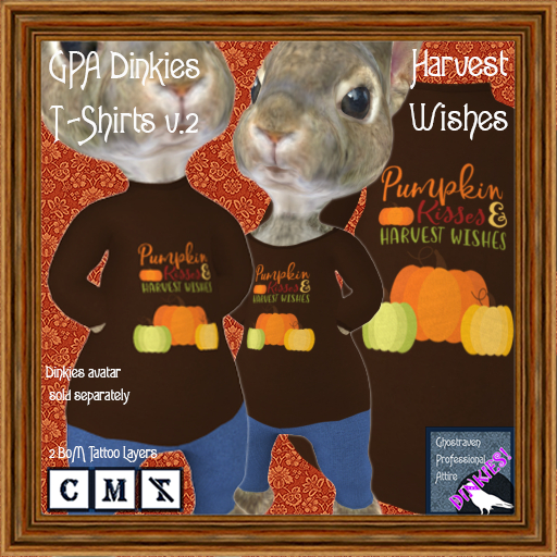 GPA Dinkies T-Shirt BOM - Harvest Wishes Print v.2