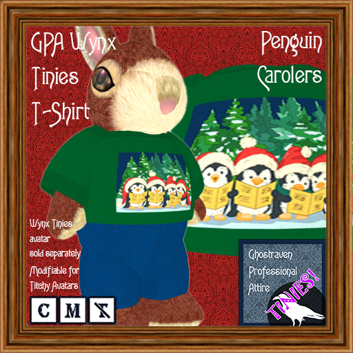 GPA Wynx Tinies T-Shirt - Penguin Carolers Print