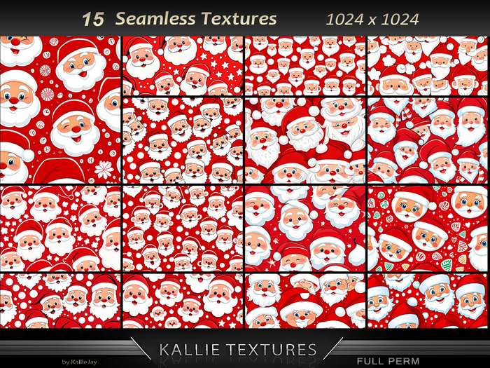 KJ  Santa Faces Textures Seamless