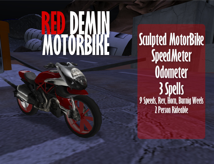 Second Life Marketplace RED DEMIN MOTORBIKE release mega discount