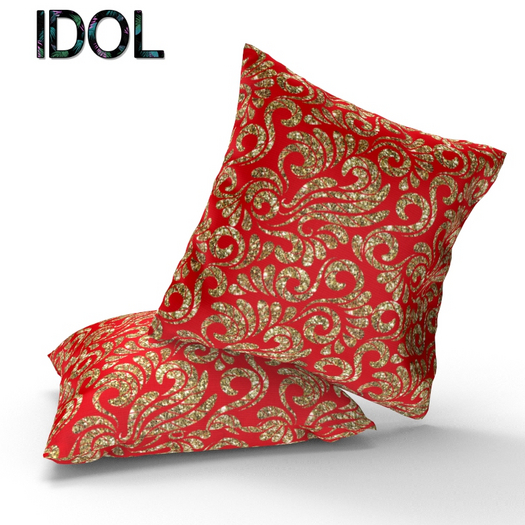 Red Gold Pillow Cushion