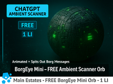 FREE BorgEye Mini – Ambient Scanner Orb • Rotating Sci-Fi Gadget • Glow & Light Effects • Ambient AI Messages (1 LI)