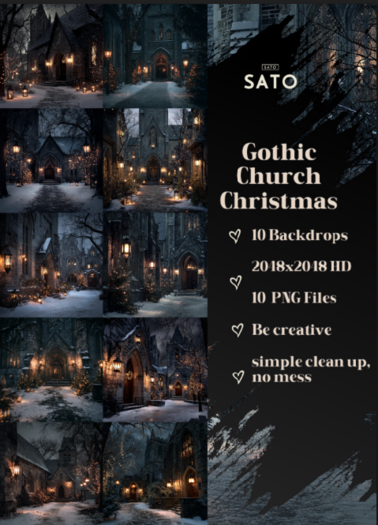 SATO - Gothic Church Christmas backdrops (UNPACK)