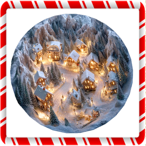 Christmas Village Round Rug