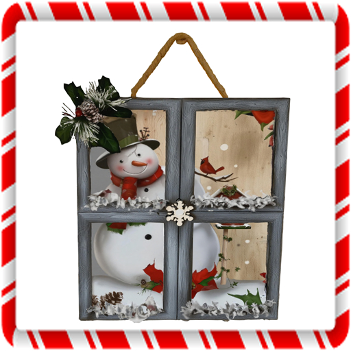 Christmas Window Frame Snowman
