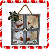 Christmas Window Frame Snowman
