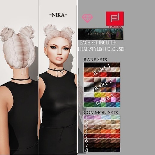 -FABIA- Mesh Hair  <Nika>  Multicolored Tones RARE 2